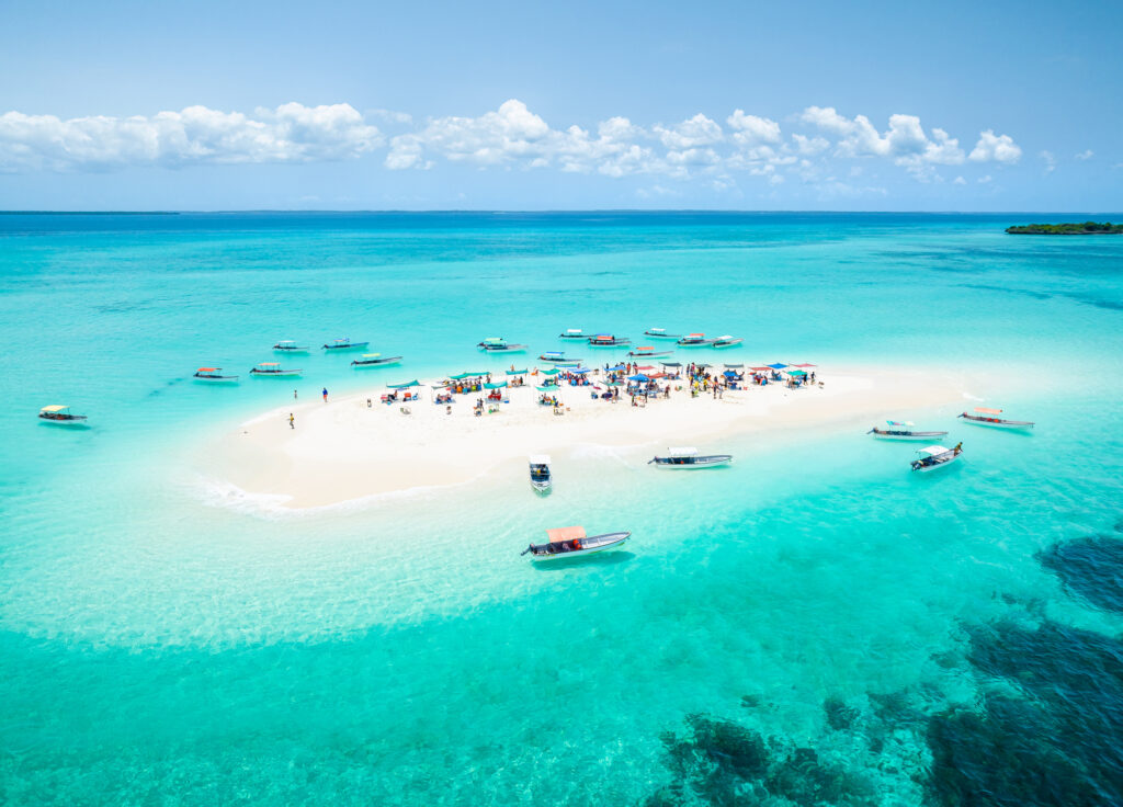view of a sandbar boat tour